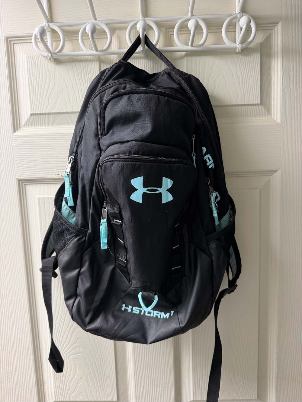 Under Armour Black Backpack with Teal Logo Accents